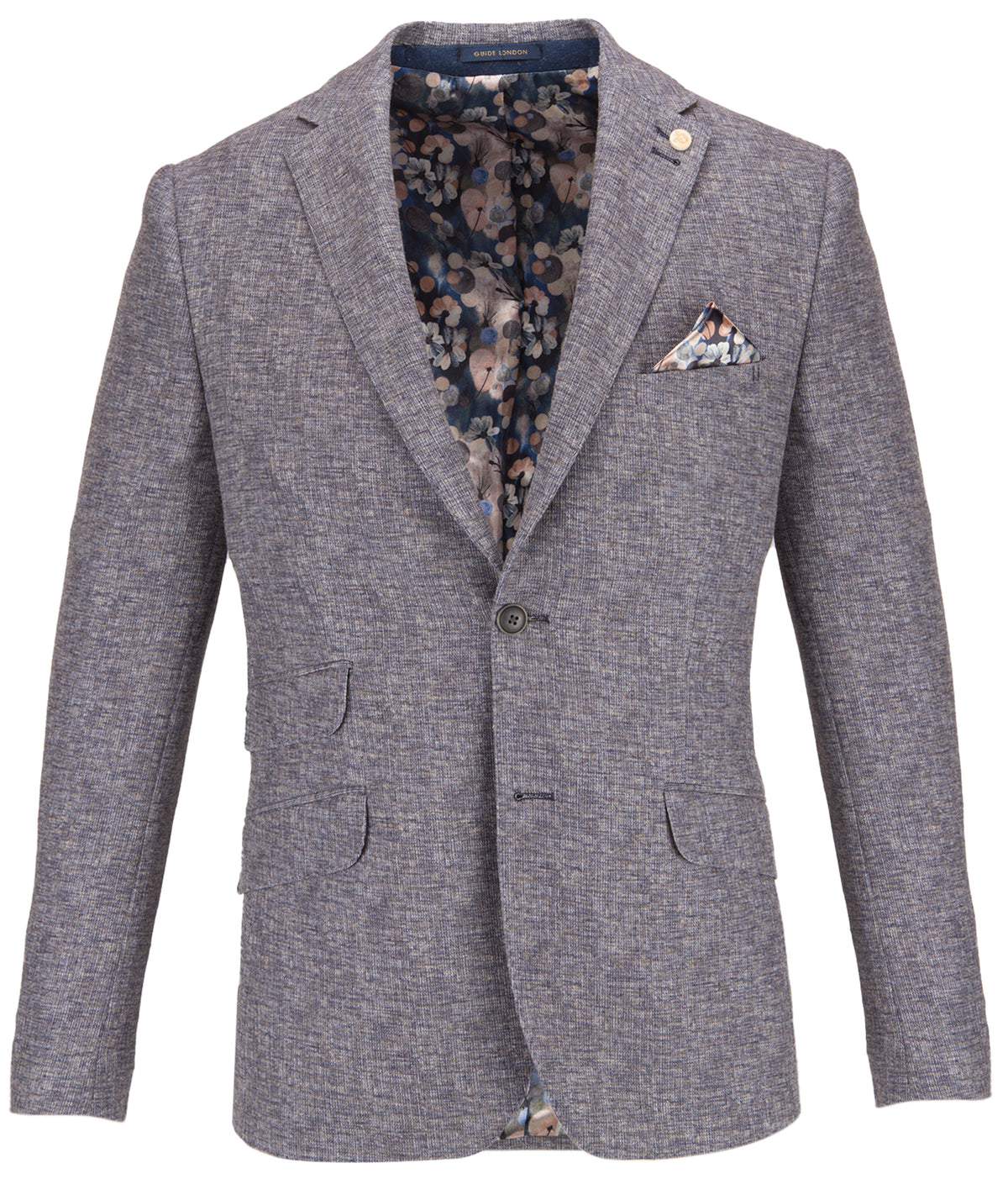 Mix Weave Jacket with Multicoloured Pattern Lining