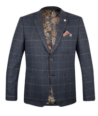 Windowpane Check Blazer with Removable Gilet Insert