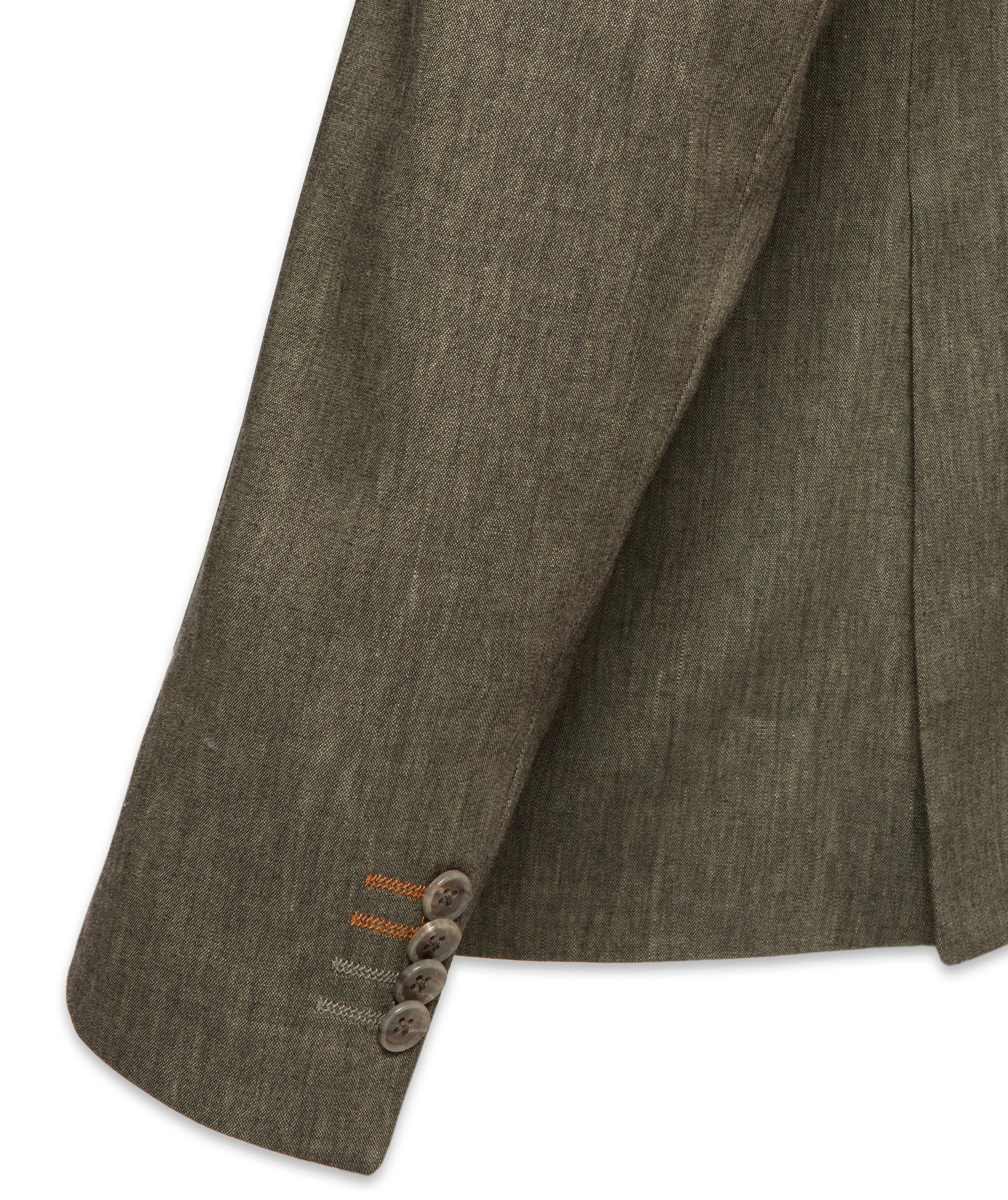 Linen Blend Blazer with Highlight Stitching