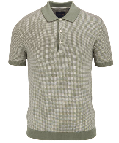 Short Sleeve Knitted 2 Colour Jacquard  Polo