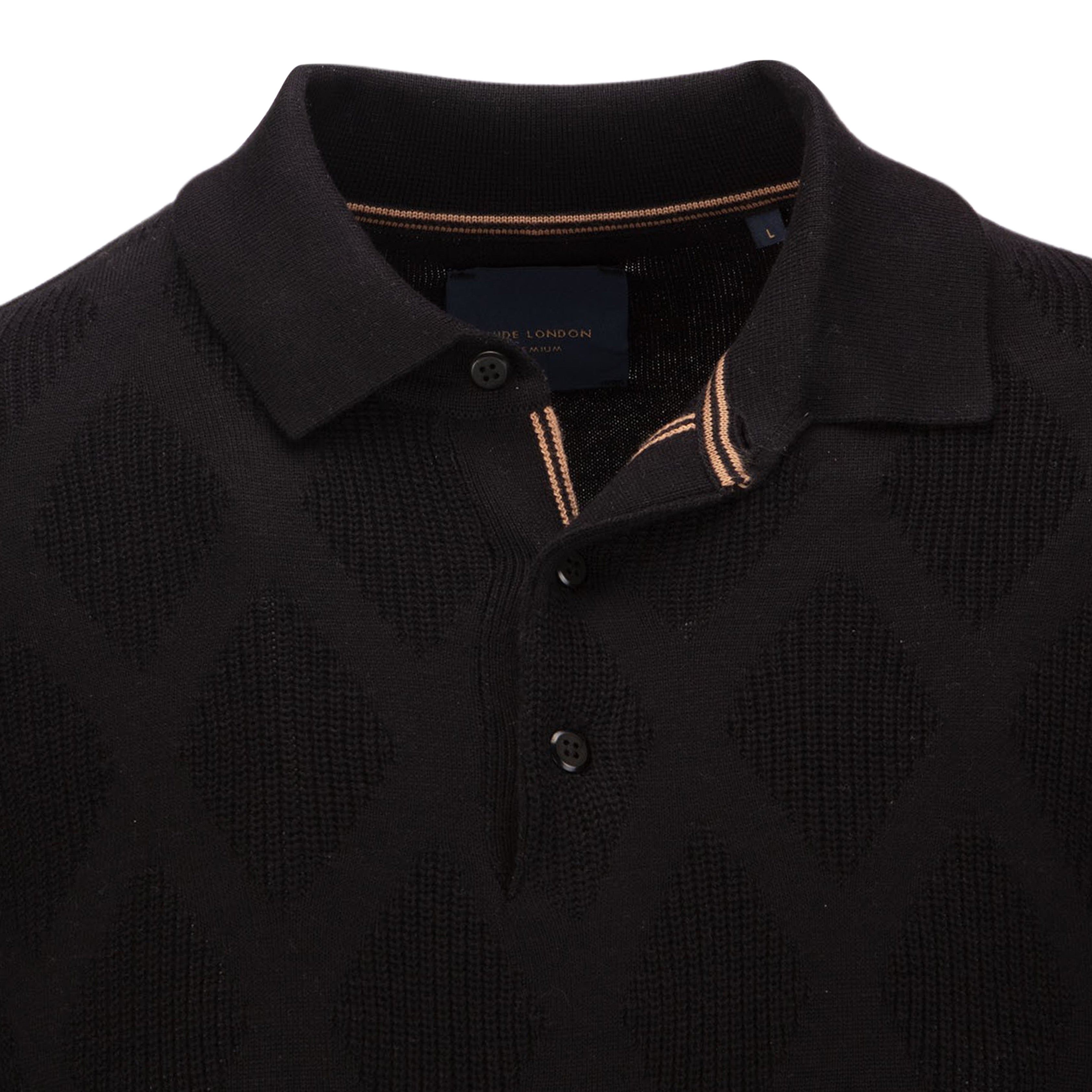 Long Sleeve Diamond Knit Polo