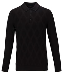 Long Sleeve Diamond Knit Polo