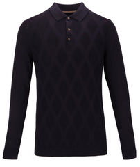 Long Sleeve Diamond Knit Polo