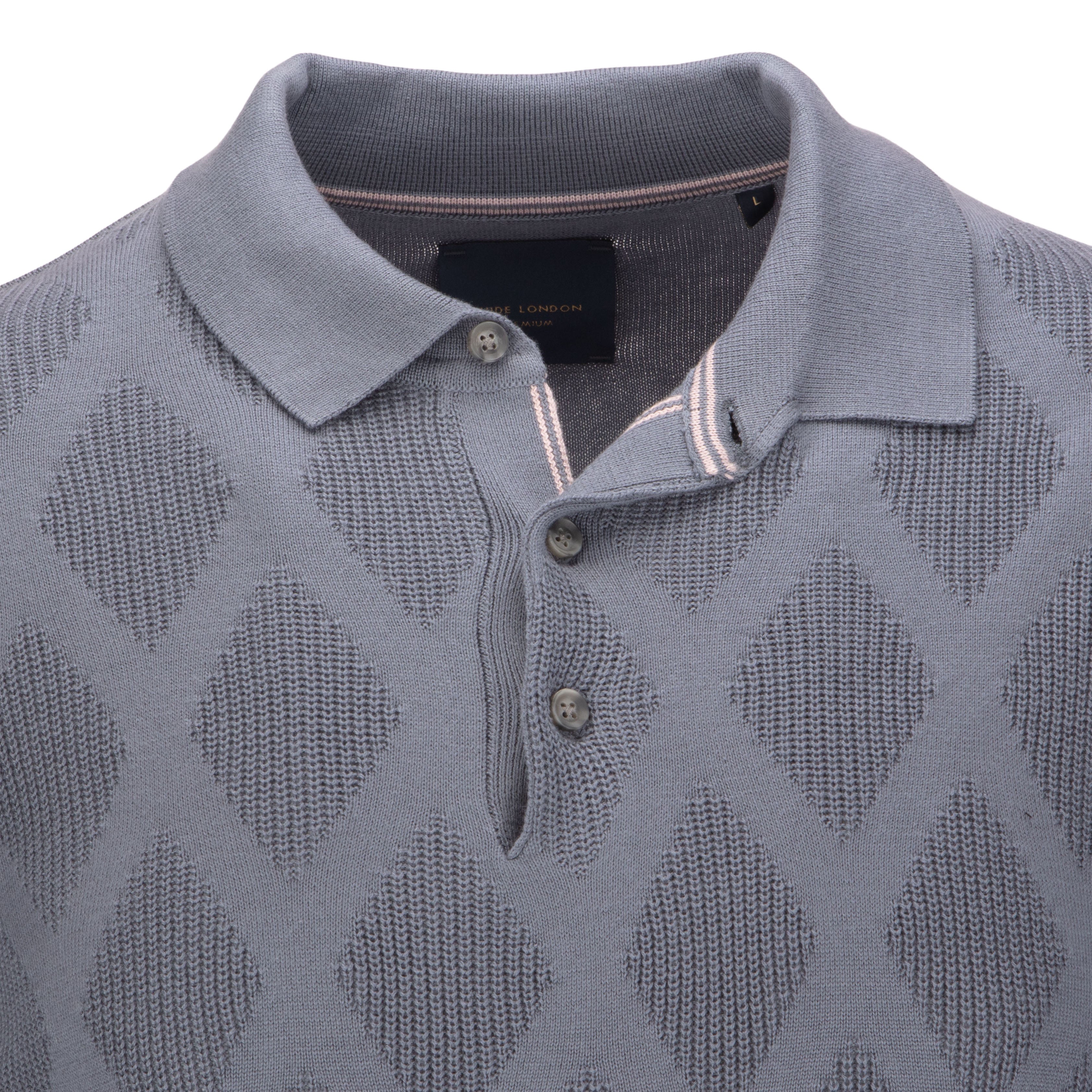 Long Sleeve Diamond Knit Polo