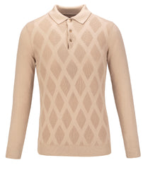 Long Sleeve Diamond Knit Polo