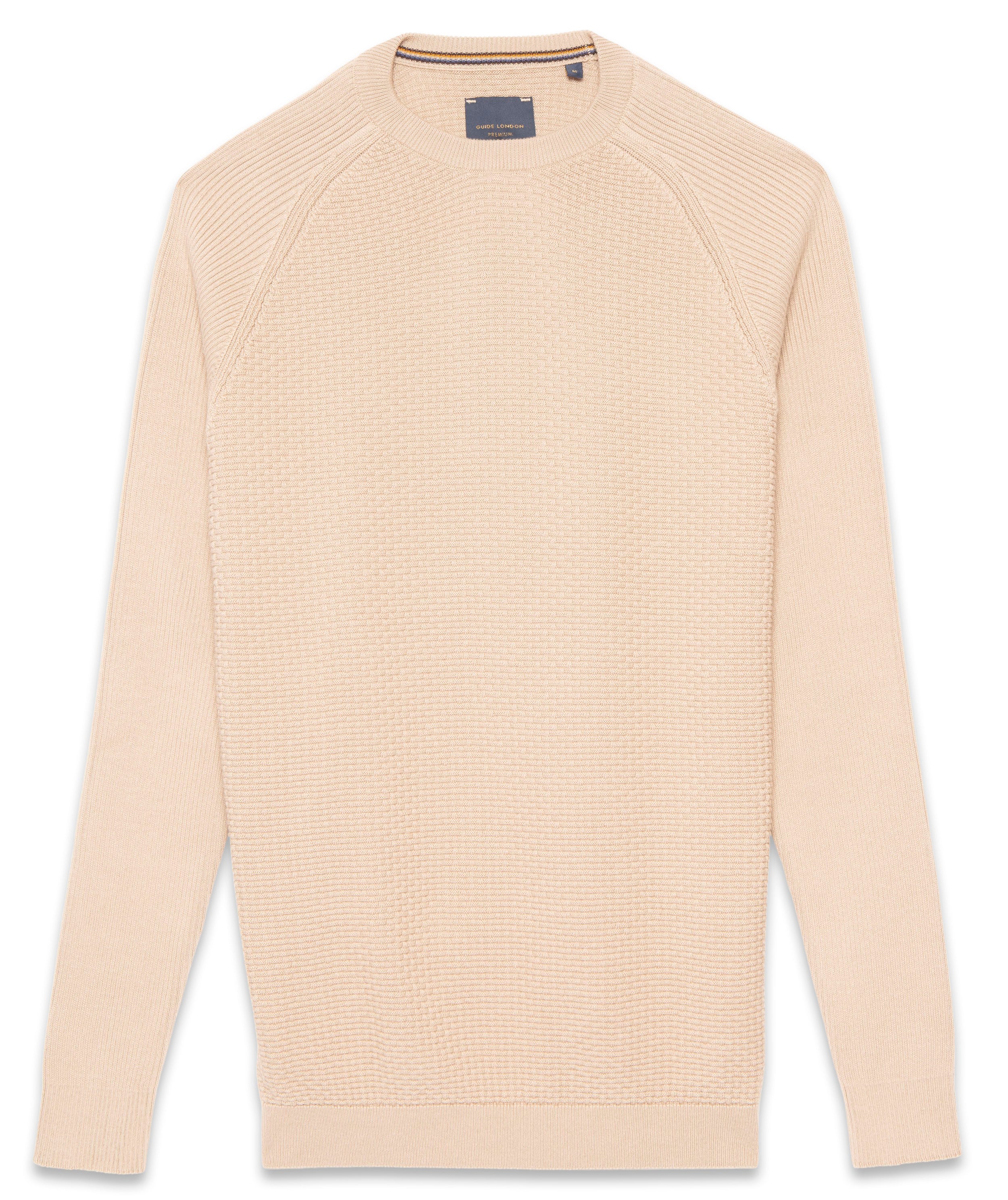 Cotton Textured Crew Neck Knit Top