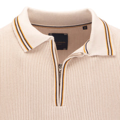 Striped Collar Short Sleeve Knit