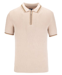 Striped Collar Short Sleeve Knit
