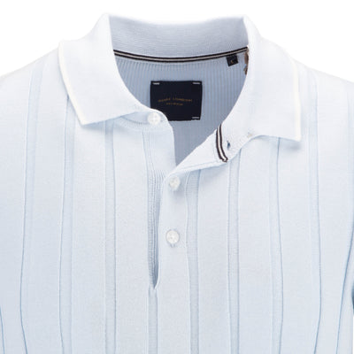 Pure Cotton Knit Polo Shirt - Classic Wide Rib Design