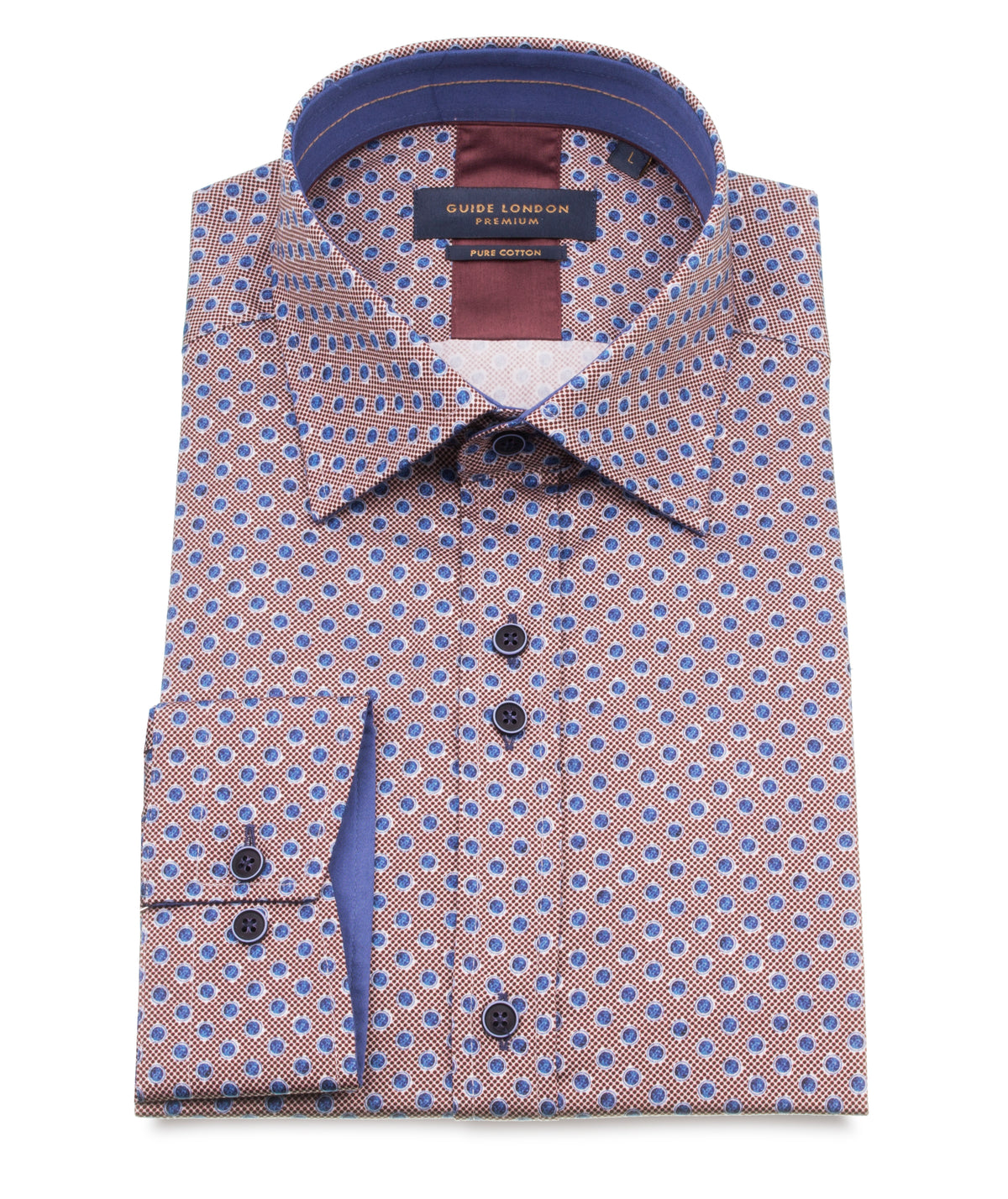 Polka Dot & Circle Print Cotton Sateen Shirt