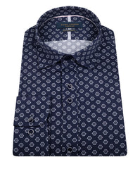 Men's Geometric Floral Cotton Shirt