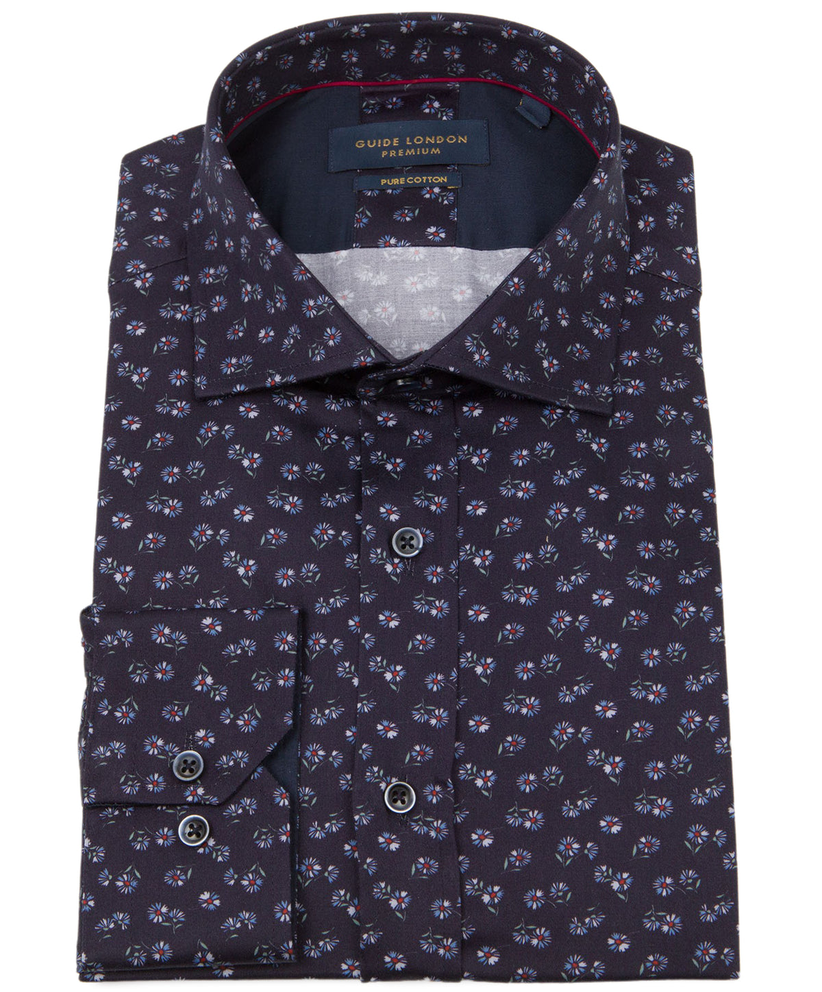 Long Sleeve Fower Motif Print Shirt