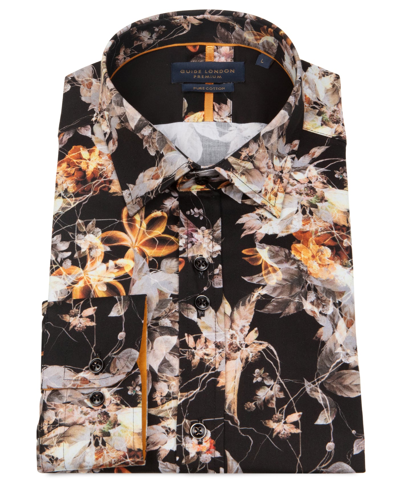 Abstract Floral Long Sleeve Cotton Shirt