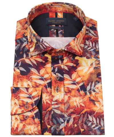 Autumn Leaves Long Sleeve Cotton Shirt