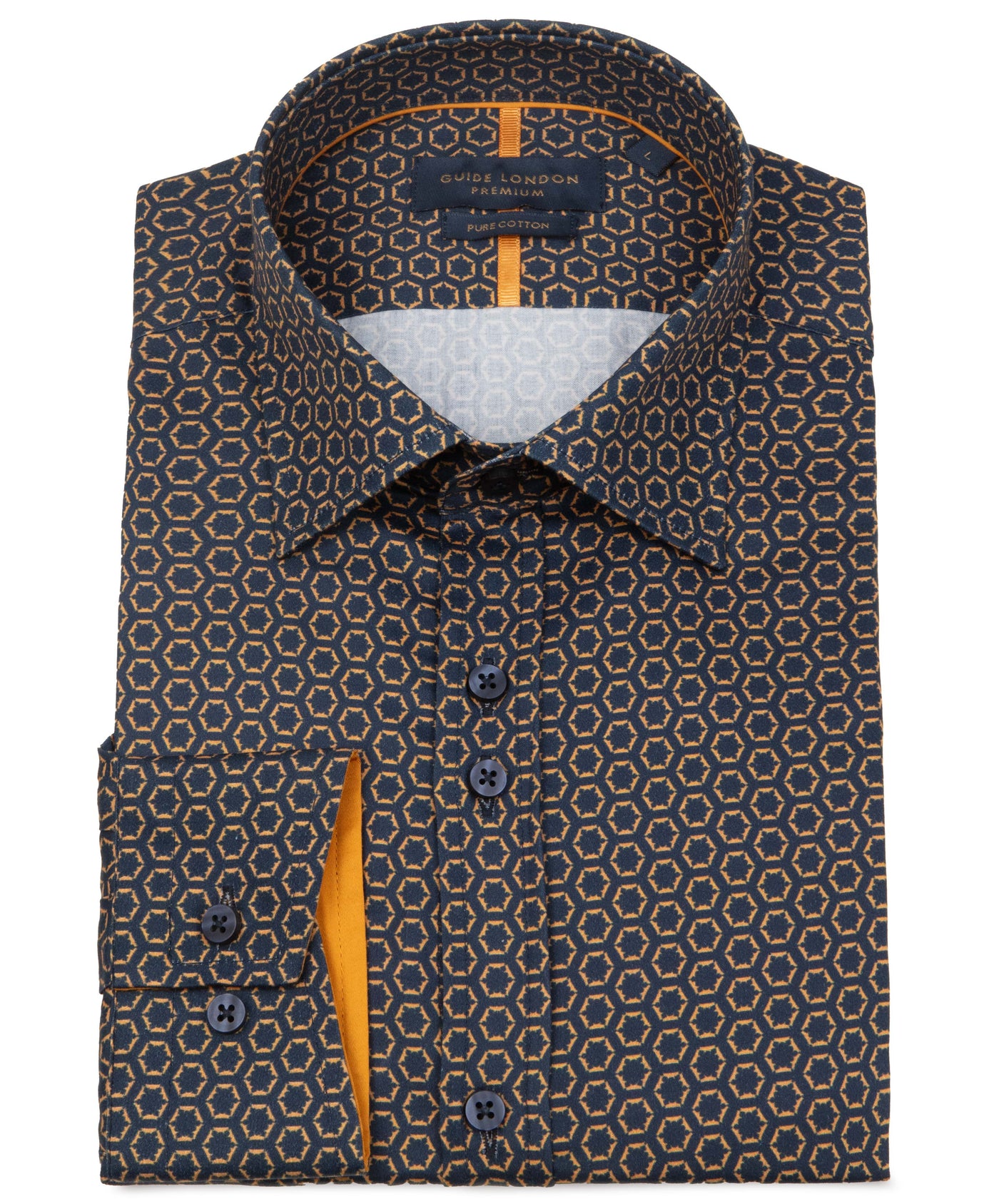 Long Sleeve Geometric Pattern Cotton Shirt