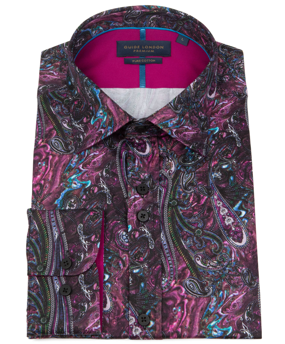 Long Sleeve Psychedelic Paisley Print Shirt