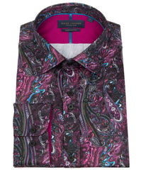 Long Sleeve Psychedelic Paisley Print Shirt