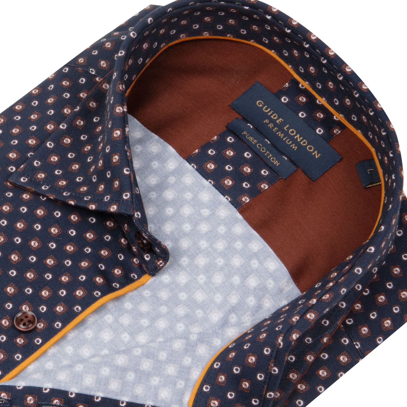 Geometric Long Sleeve Cotton Shirt