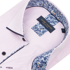 Long Sleeve Panelled Collar End on End Shirt