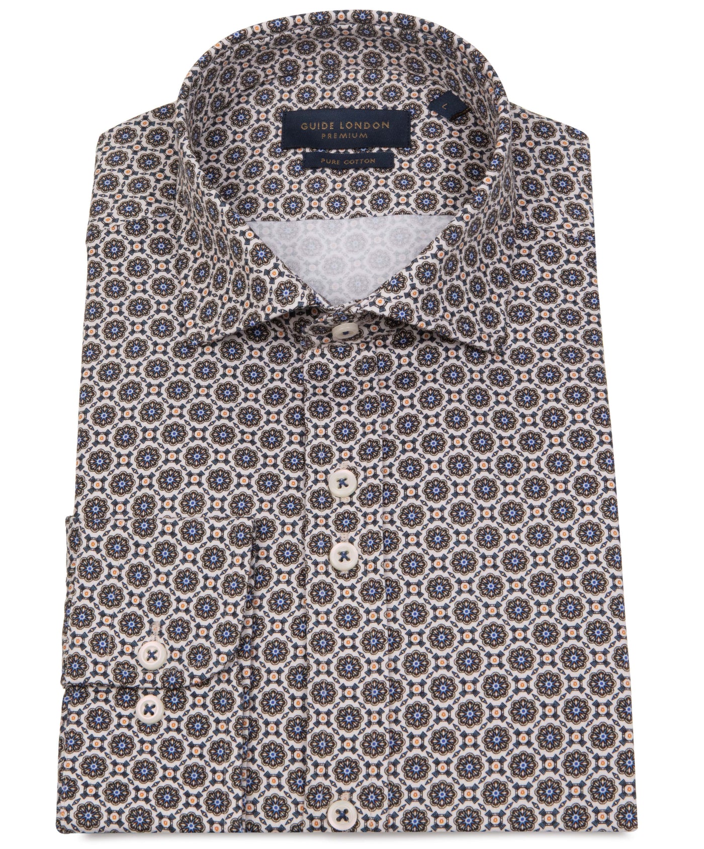 Men's Geometric Pattern Cotton Shirt
