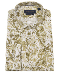 Leaf Print Men's Long Sleeve Shirt