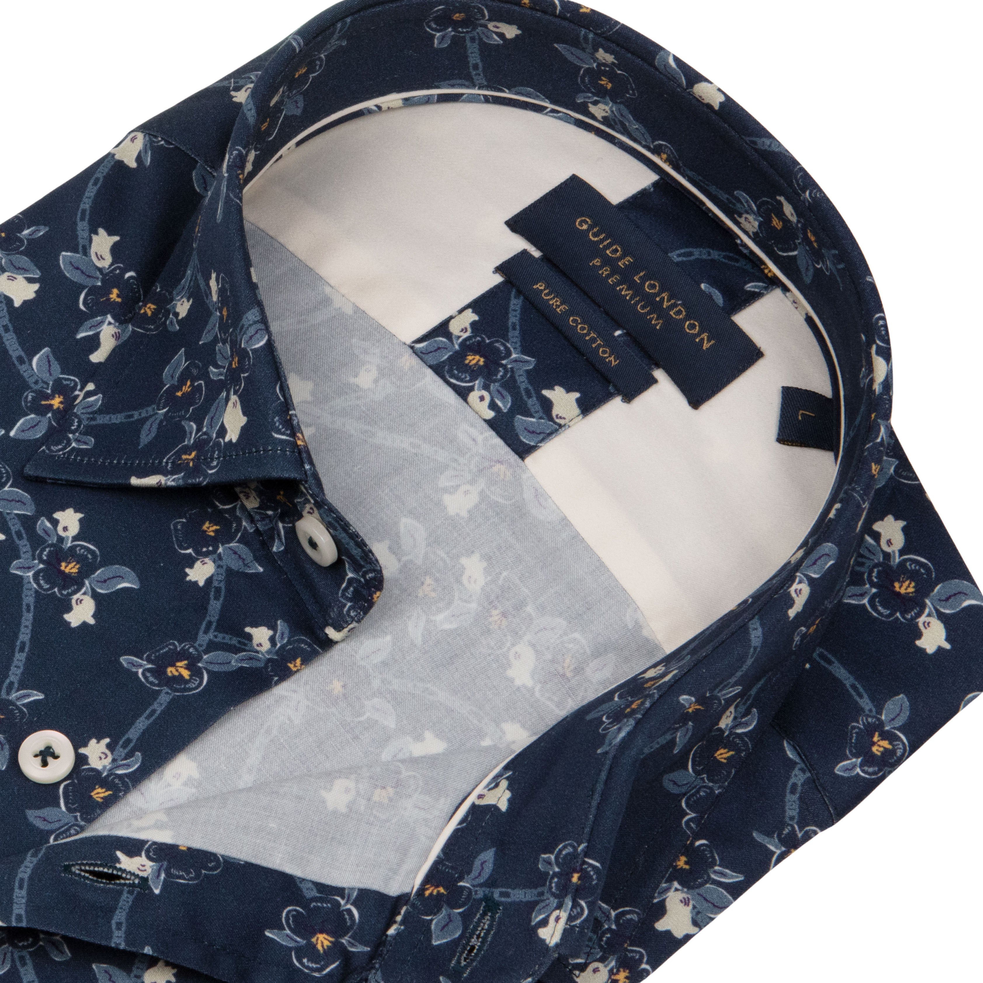 Delicate Floral Print Men's Long Sleeve Shirt