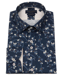 Delicate Floral Print Men's Long Sleeve Shirt