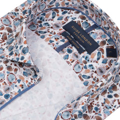 Summer Pebble Print Men's Long Sleeve Cotton Shirt