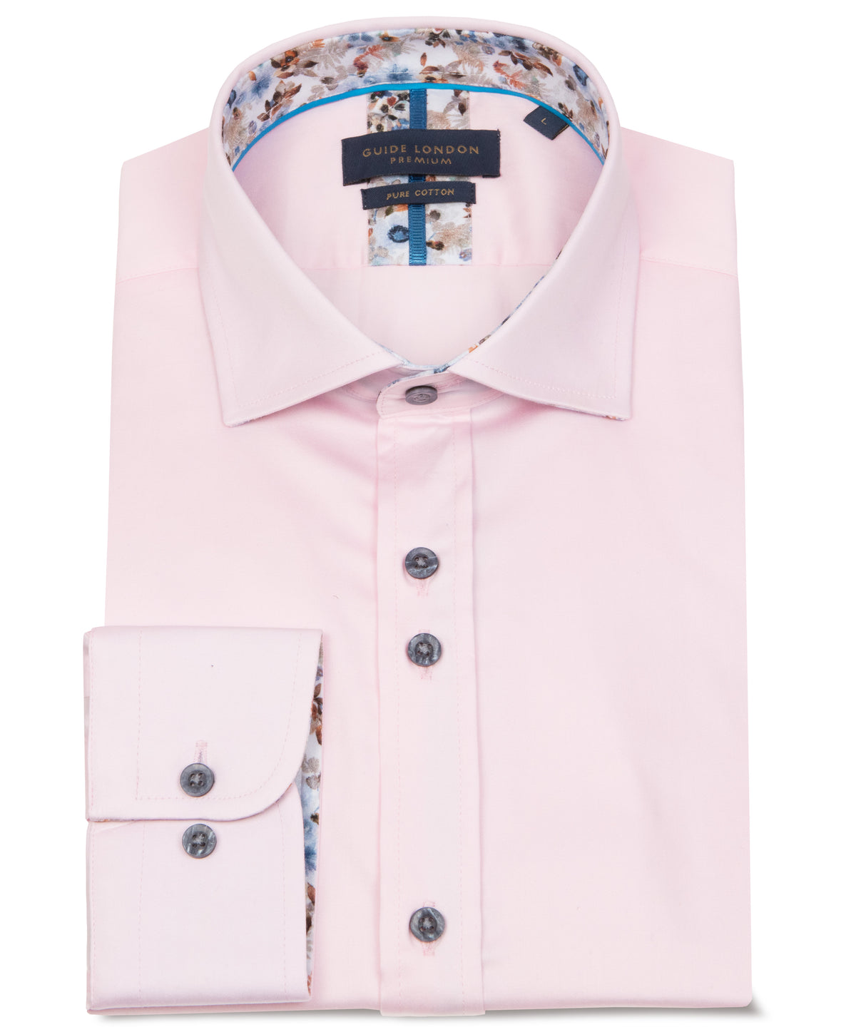 Vibrant Turquoise Floral Men's Cotton Shirt