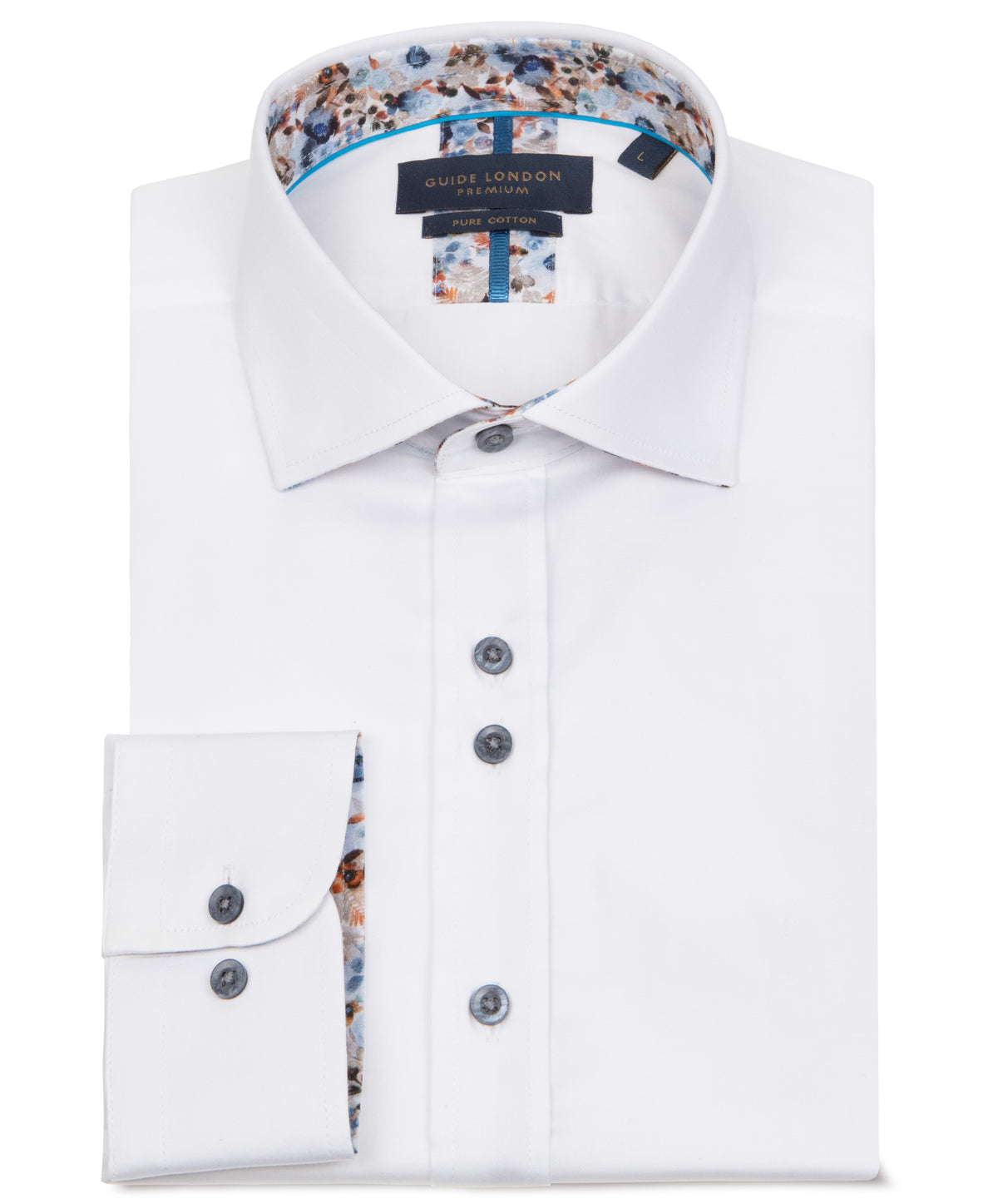 Vibrant Turquoise Floral Men's Cotton Shirt