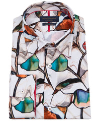 Abstract Shapes Long Sleeve Cotton Shirt