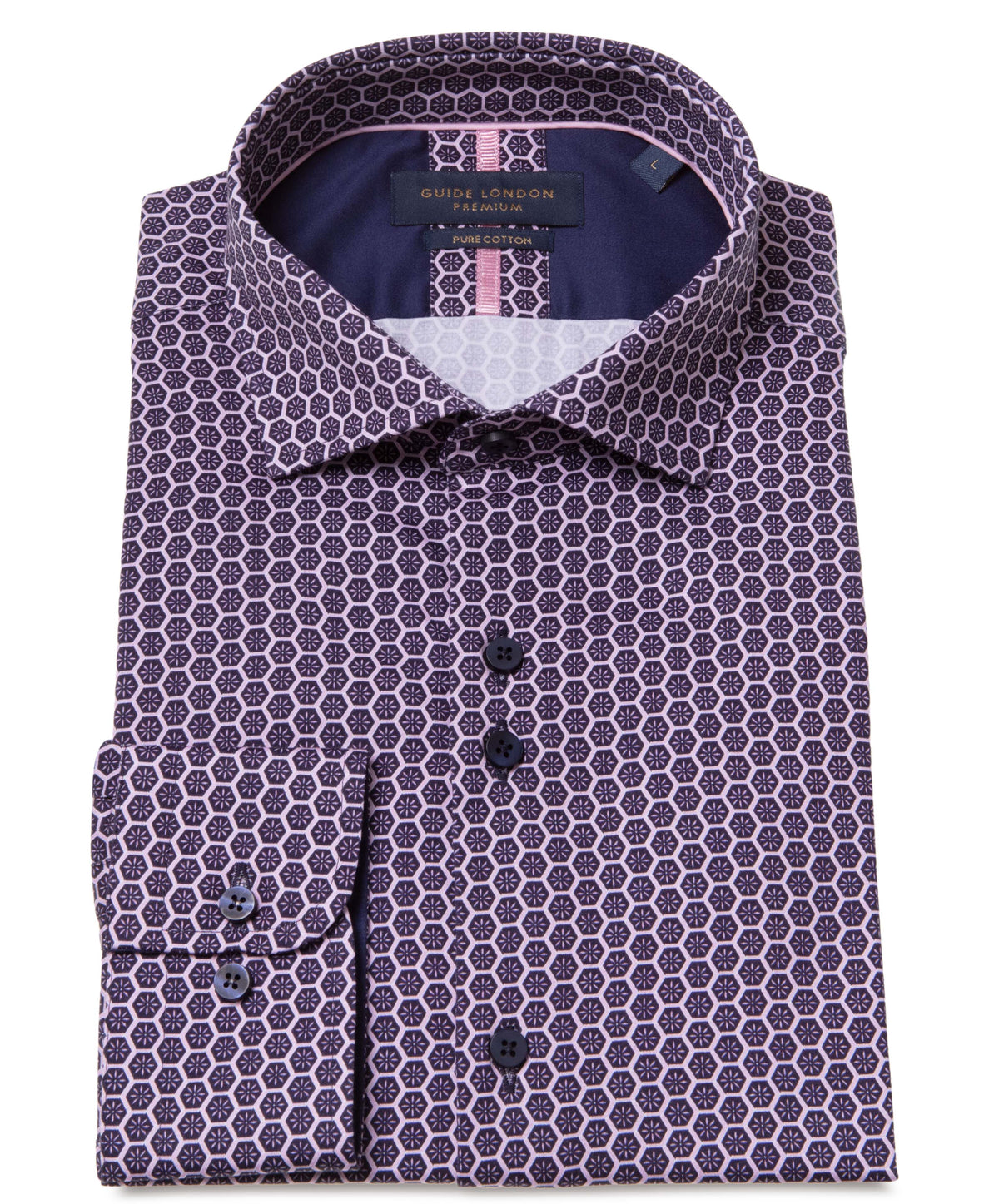 Men's Long Sleeve Shirt with Geometric Pattern