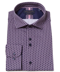 Men's Long Sleeve Shirt with Geometric Pattern