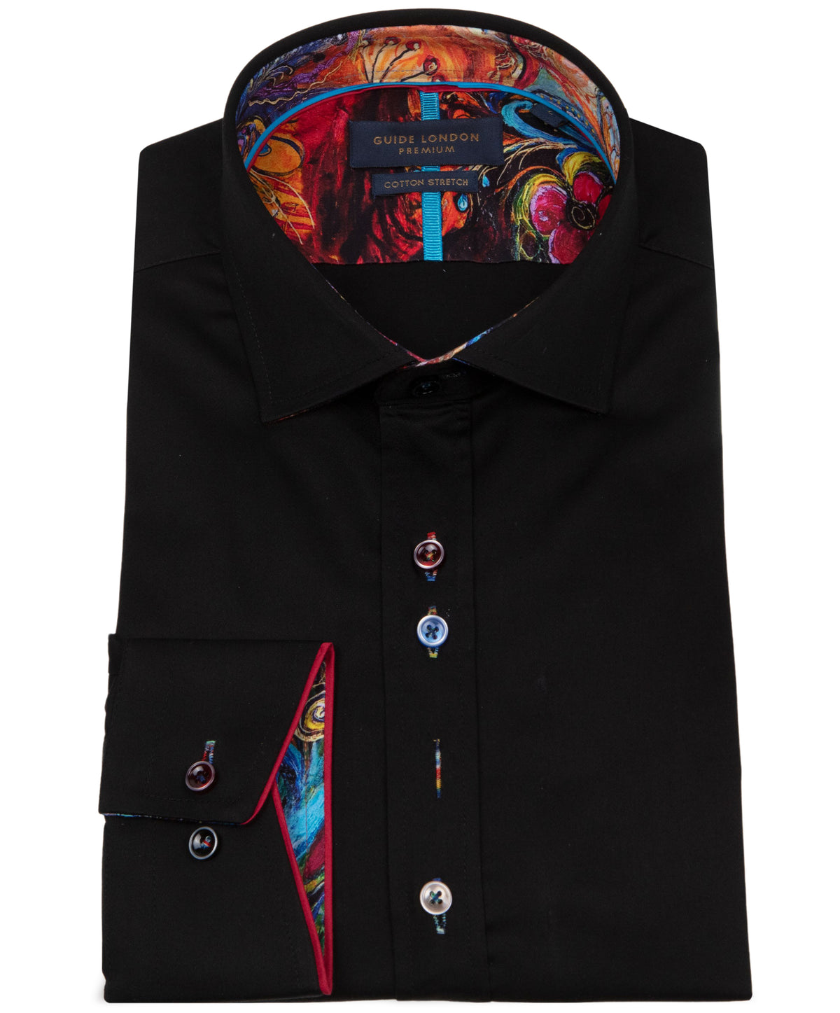 Men's Cotton Blend Shirt with Bold Floral Accents