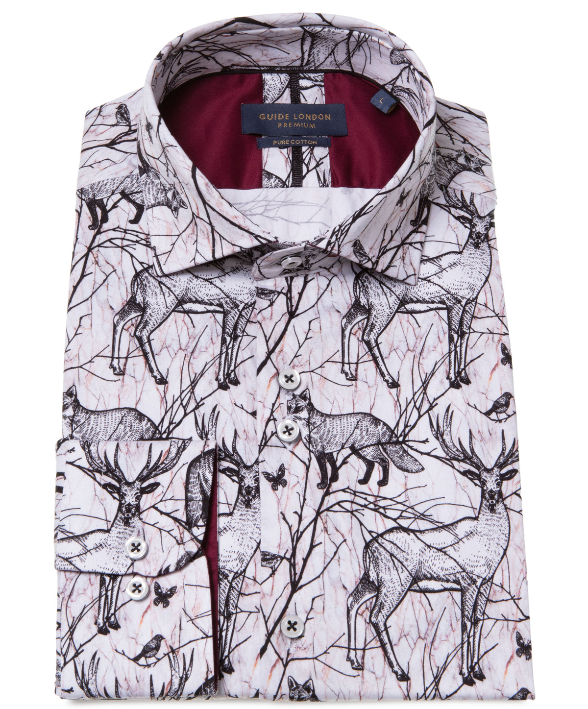 Woodland Fox and Deer Long Sleeve Cotton Shirt