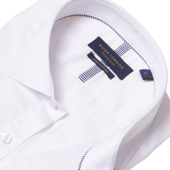 Modern White Shirt with Contrast Cuff Buttons