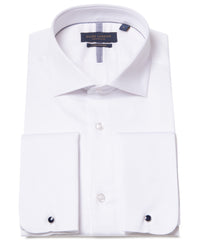 Modern White Shirt with Contrast Cuff Buttons