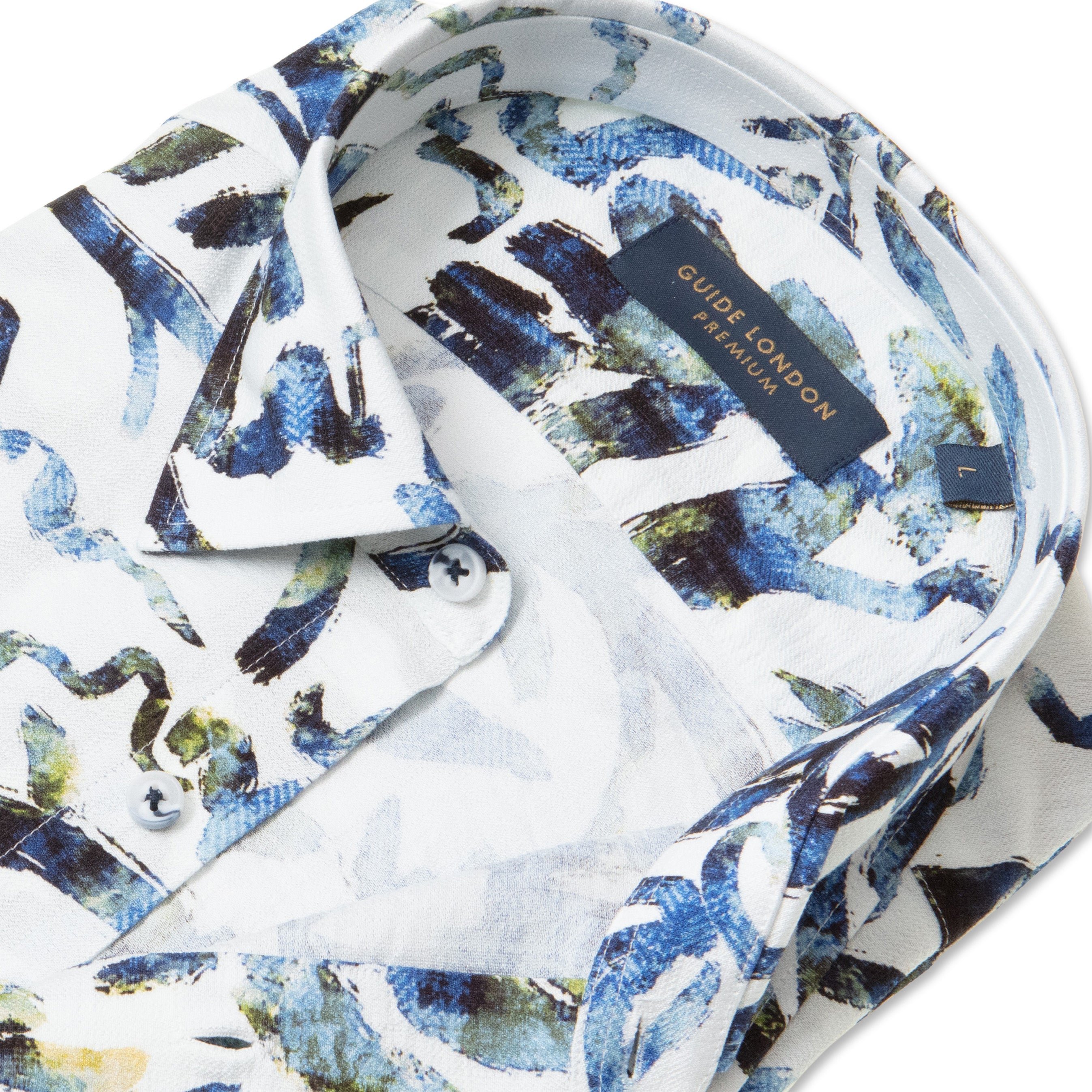 Distorted Print Textured Shirt
