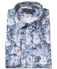 Guitar Print Long Sleeve Pure Cotton Shirt