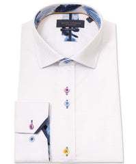 Multi Coloured Detail Dot Jacquard Shirt