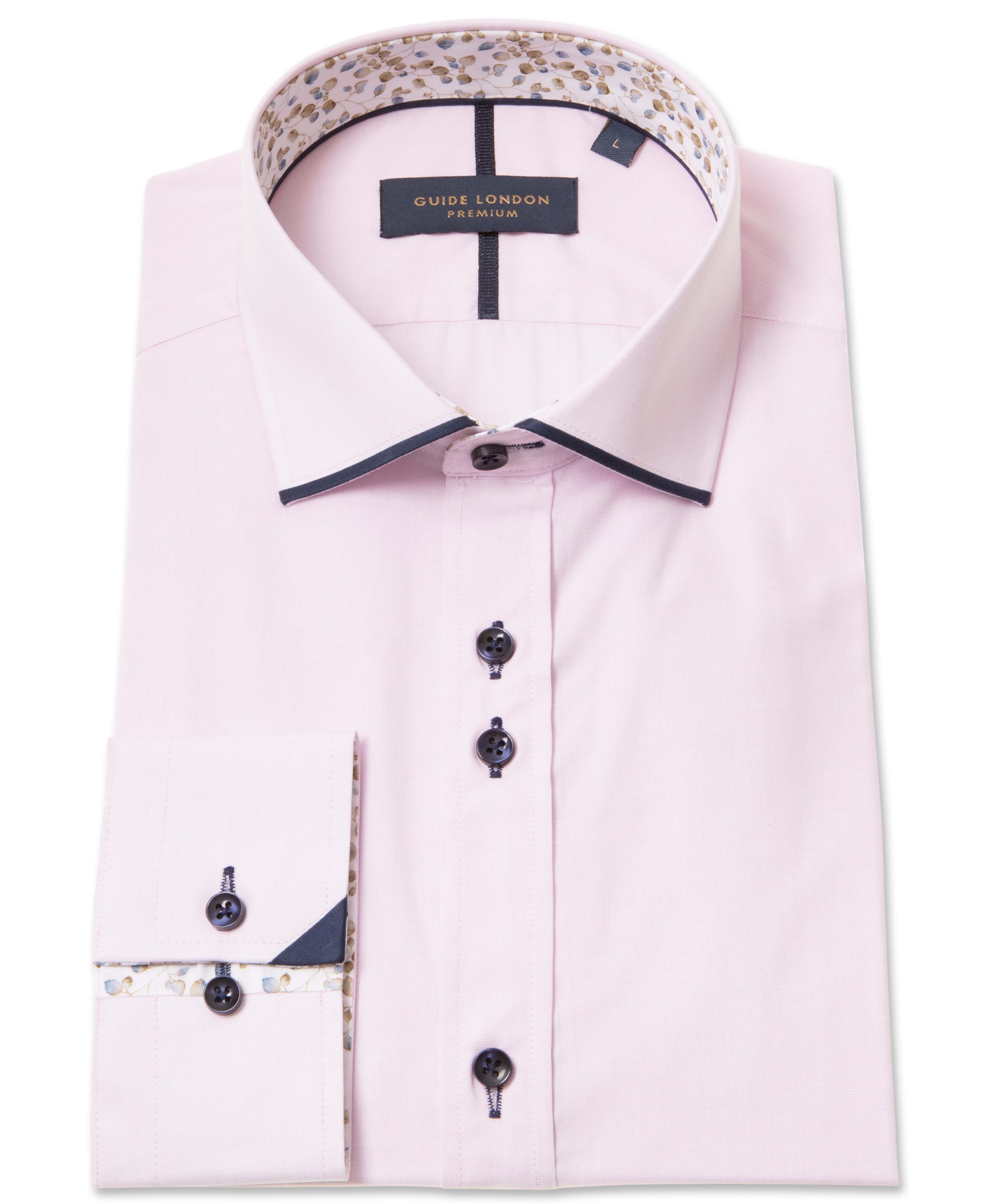 Long Sleeve Panelled Collar End on End Shirt