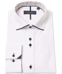 Long Sleeve Panelled Collar End on End Shirt