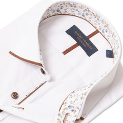 Long Sleeve Panelled Collar End on End Shirt