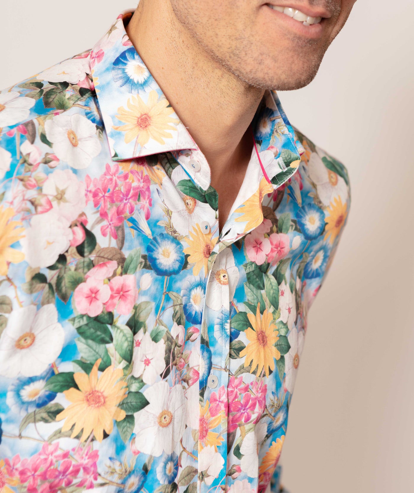 Vibrant Flower Print Cotton Shirt
