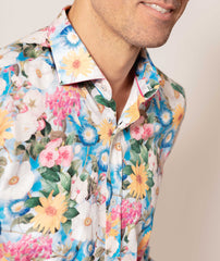 Vibrant Flower Print Cotton Shirt