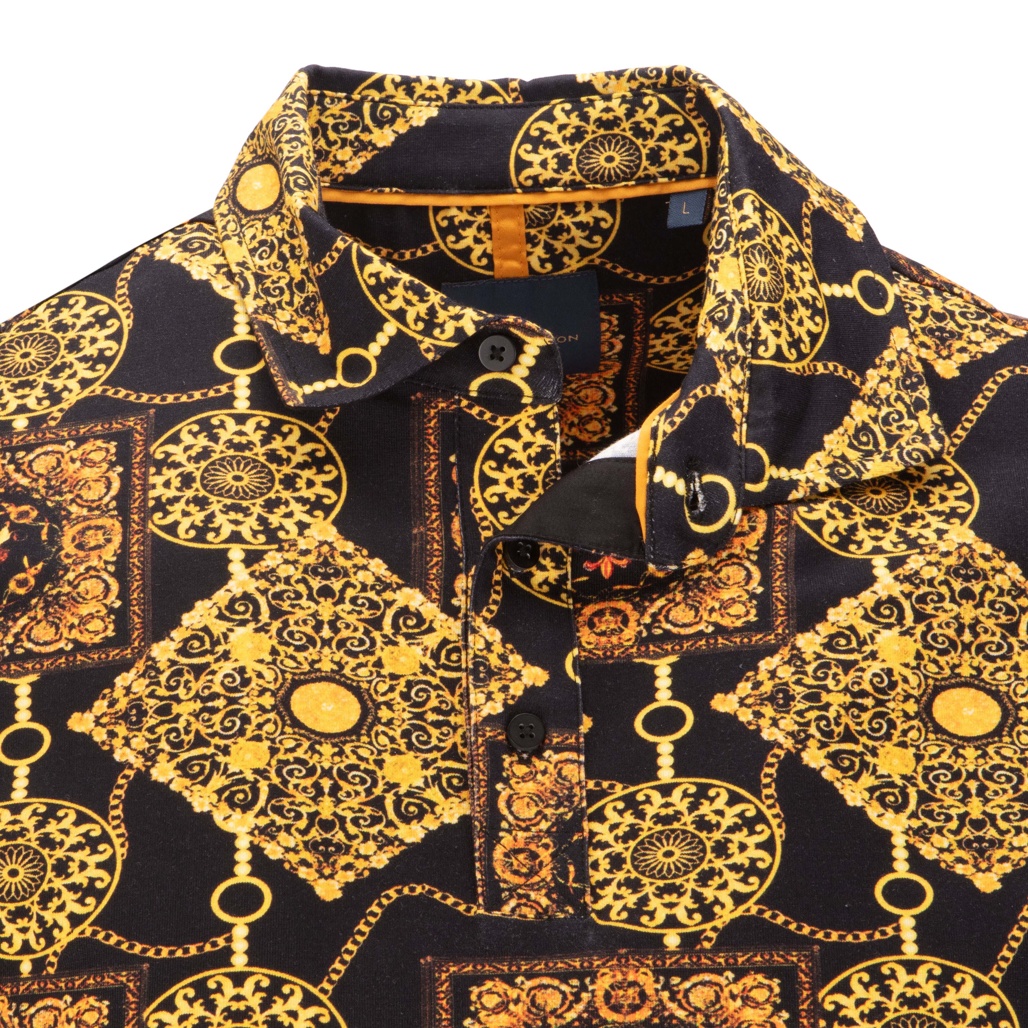 Baroque-Inspired Short Sleeve Polo Shirt