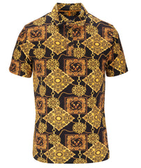 Baroque-Inspired Short Sleeve Polo Shirt