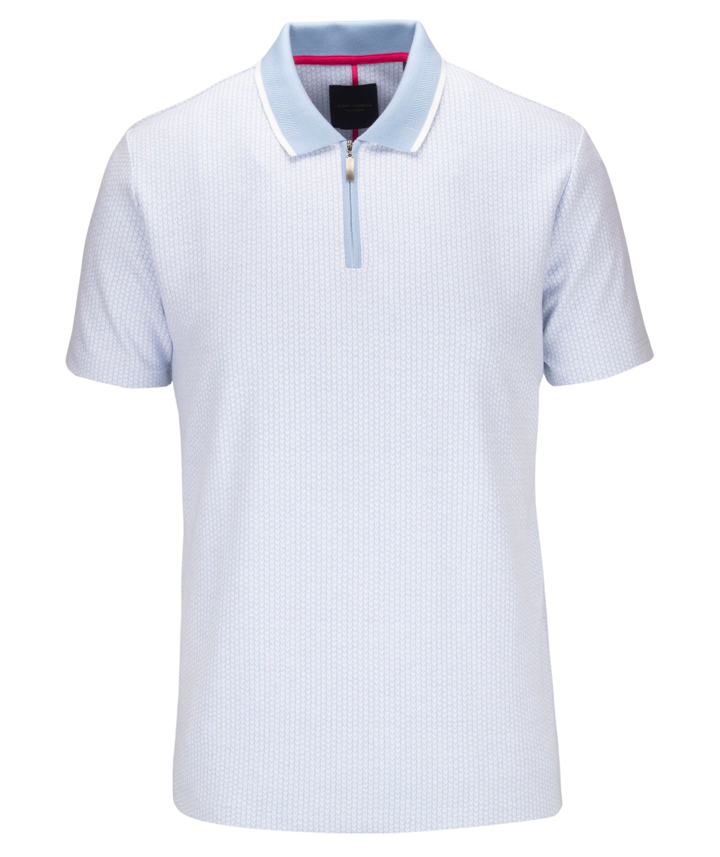 Patterned Polo Shirt with a Zip