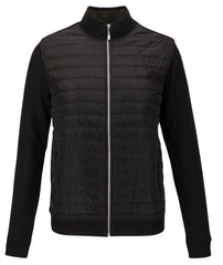 ZIP THRU QUILTED FRONT SWEAT