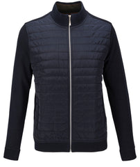 ZIP THRU QUILTED FRONT SWEAT